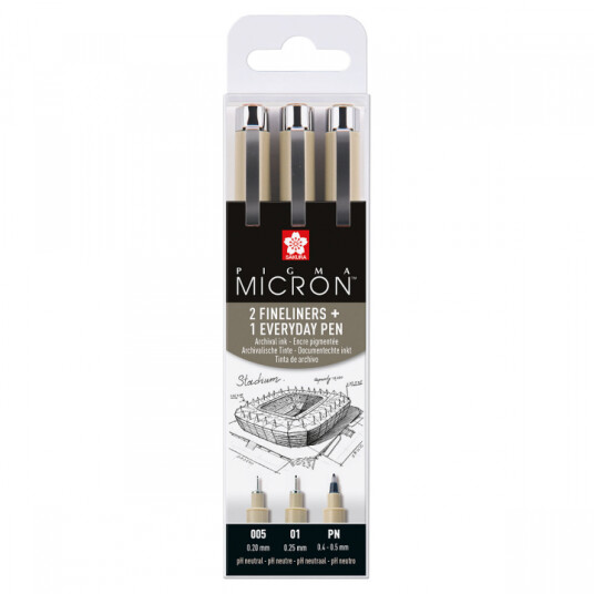 Sakura Pigma Micron Fineliner 3-sett Thin