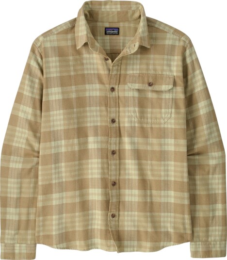 Patagonia Men"s Long Sleeved Lightweight Fjord Flannel Shirt Builder: Weathered Stone M