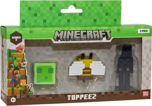 Minecraft 3D 6cm Figure 3-Pack S2 Slime, Bee & Wither Skeleton