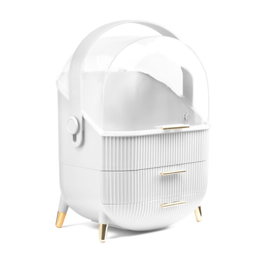 Gillian Jones Large organizer with handle and 2 drawers White Large Gillian Jones Large organizer with handle and 2 drawers White Large