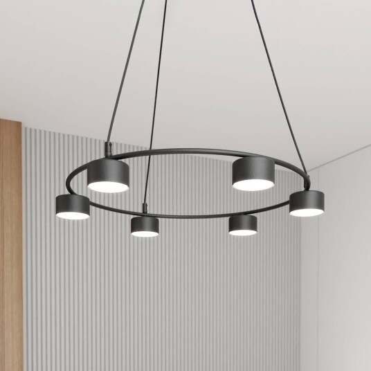 EMIBIG LIGHTING Starlit hengelampe 6 lyskilder Ø 64 cm svart metall GX53