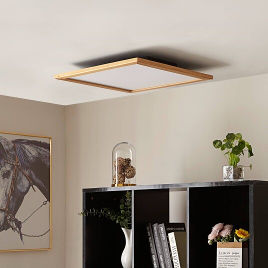 Lucande Joren LED-taklampe kantet tre 52cm