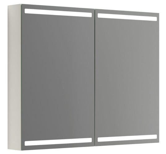 Dansani Level Speilskap med LED-lys 100x14,5x80 cm Hvit Matt Lakk
