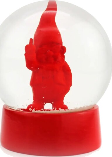 Winkee Snekugle   Snow Globe Gnome Red   Red   H11CM