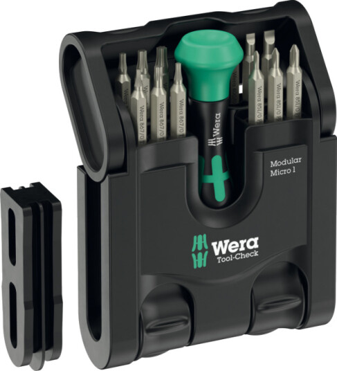 Wera Modular Micro 1 22 Deler Verktøysett med Bitssæt Wera Modular Micro 1 22 Deler Verktøysett med Bitssæt