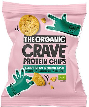The Organic Crave Veganske protein chips m. Rømme og løk Ø