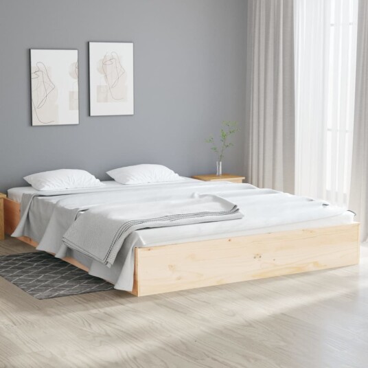 vidaXL Sengeramme heltre 135x190 cm 4FT6 Double