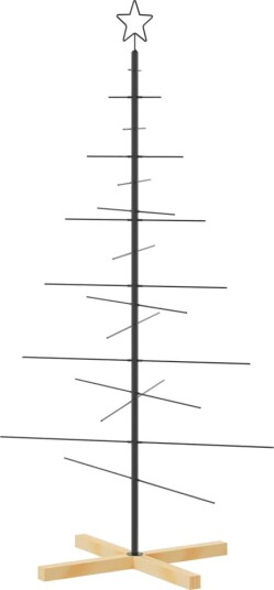 vidaXL Juletre til dekorasjon med trebunn metall svart 150 cm vidaXL Juletre til dekorasjon med trebunn metall svart 150 cm