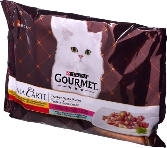 Gourmet A La Carte Laks Kylling Kalkun Storfekjøtt 4X85 G