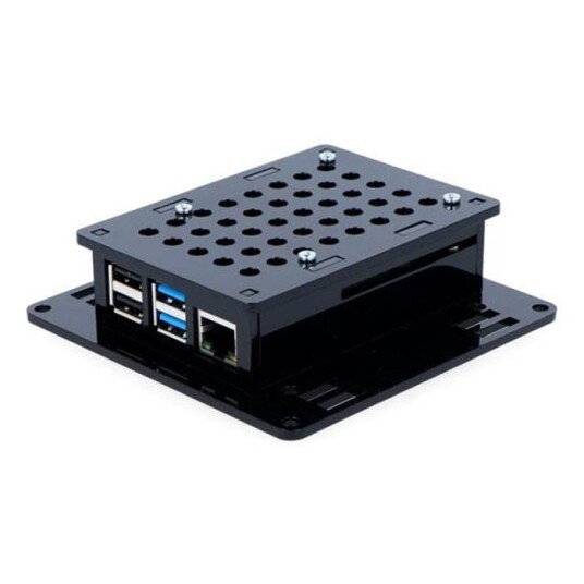 VESA feste med kapsling for Raspberry Pi 4B – for montering bak skjerm