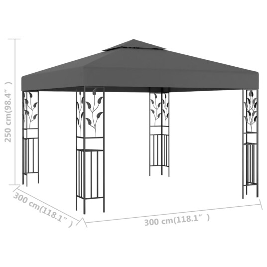 vidaXL Paviljong 3x3 m antrasitt vidaXL Paviljong 3x3 m antrasitt