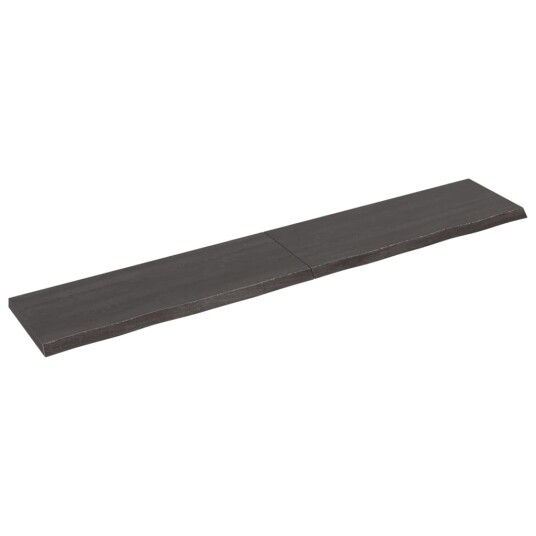 vidaXL Vegghylle m?rkegr? 220x40x4 cm behandlet heltre eik