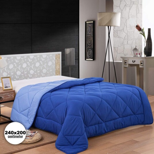 Herzberg HG 2420BCO: Bicolour mikrofiberdyne 240x200cm Blå