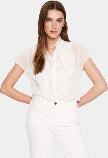 Saint Tropez Liljasz Crinkle Ss Shirt White XS