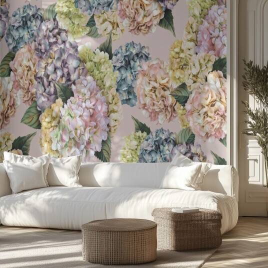 Tapet Pastellhortensia Tapet Pastellhortensia