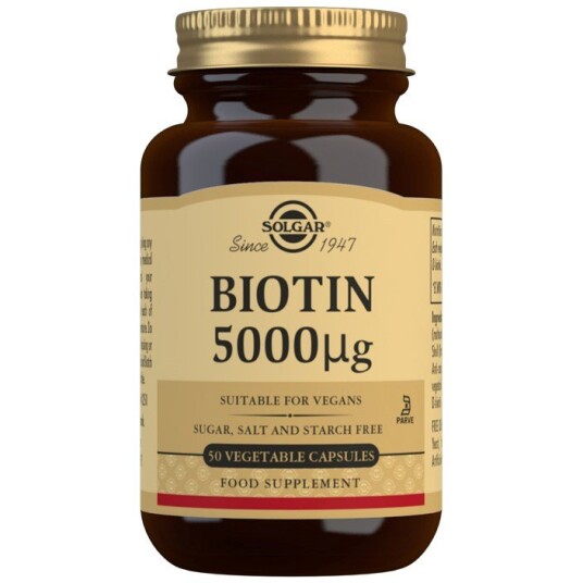 Solgar Biotin 5000 µg Vegetable Capsules 50 stk