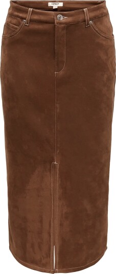 ONLY Onlstina Mw Faux Suede Skirt Cc Pnt Brown XL