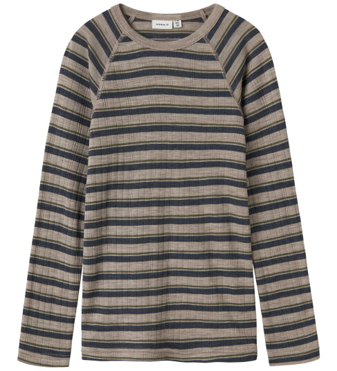 Name It Satellite Ombre Blue Nkmwang Ull Needle Ls Topp Stripe 134-140