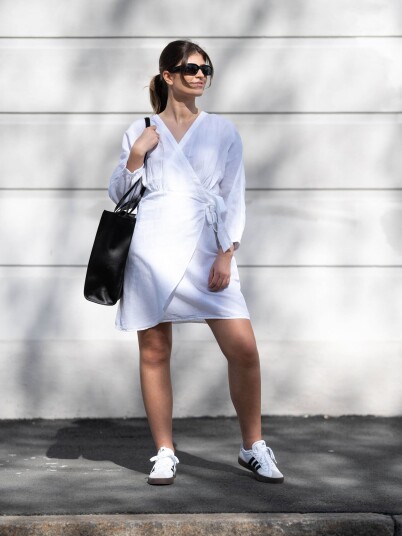 MSCH Copenhagen Mirilla 3/4 Wrap Dress Hvit M