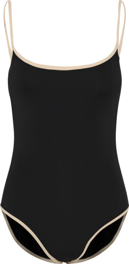 TOTEME Stripe Edge Swimsuit Black M