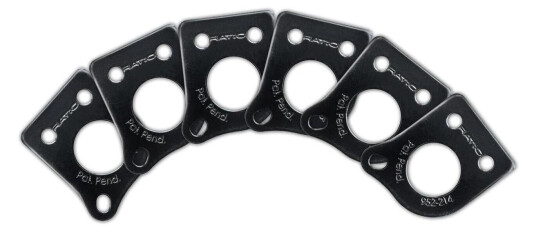 Graph Tech Prt-952-214-B0 Ratio Inviso Match Mounting Plates 6 Pcs. - Svart