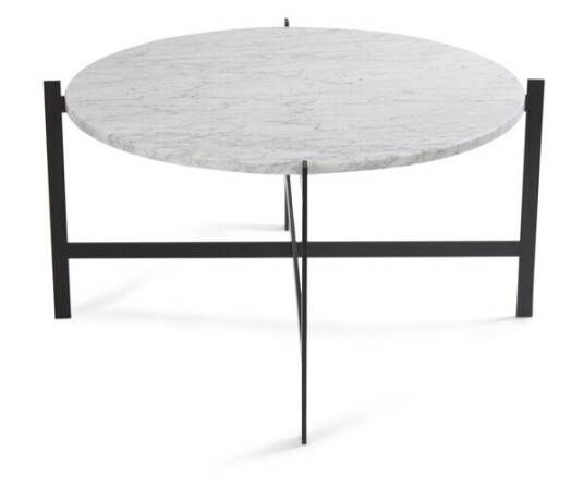 Ox Denmarq Deck salongbord marmor hvit, sort stativ Ox Denmarq Deck salongbord marmor hvit, sort stativ