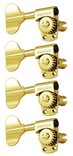 Grover 145gl4 Titan Electric Bass Heads, 4-In-Line, Lefthand, Right Gull