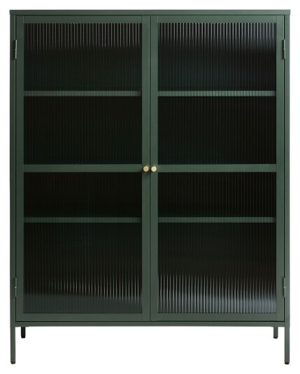 Håum Unique Furnitures Bronco Vitrineskap, Grønn/Herdet glass 1620334-01-0 1693190-02-0