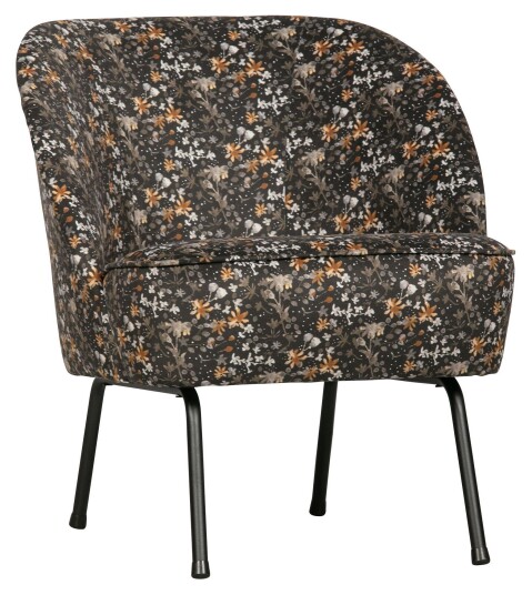 Bepurehome Vogue Loungestol - Aquarel Flower Black Velour Unoliving 1561079-01-0 1610452-11-0