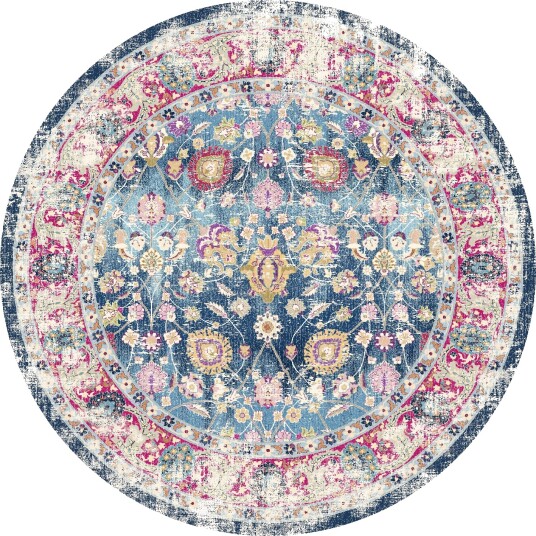 Rundt teppe Bouhjar blå/rosa/multi Størrelse: Ø 250 cm