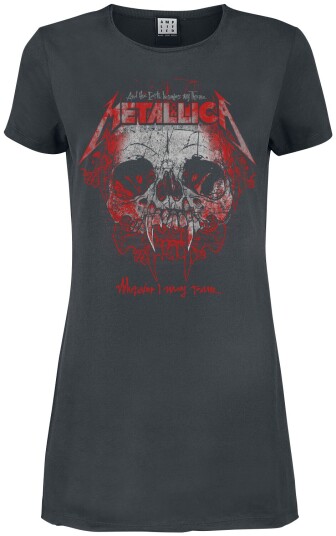 Metallica Kort kjole Amplified Collection Wherever I May Roam XS til XL Damer koksgrå