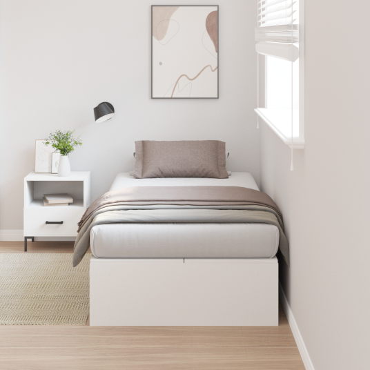Oppbevarings Senge Ramme Hvit 90x190 cm 3335405