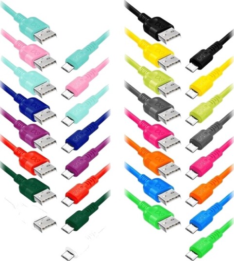 Usb-Kabel Orno Usb-A - Microusb 0,9 M Flerfarget (Cabexcwhimusb0.9Mix2)