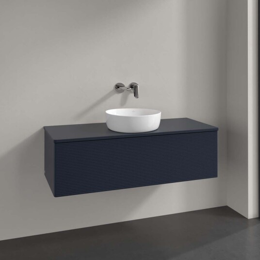 Villeroy & Boch Antao Servantskap med 1 skuff 120x50x36 cm m/lys Blå Matt Villeroy & Boch Antao Servantskap med 1 skuff 120x50x36 cm m/lys Blå Matt