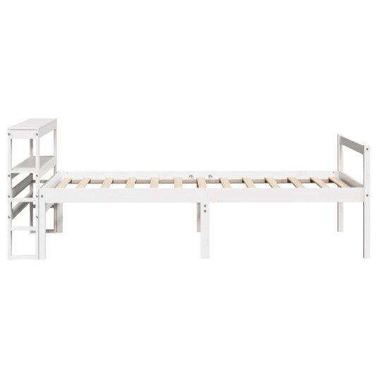 Seniorseng med hodegavl hvit 75x190 cm heltre furu Seniorseng med hodegavl hvit 75x190 cm heltre furu