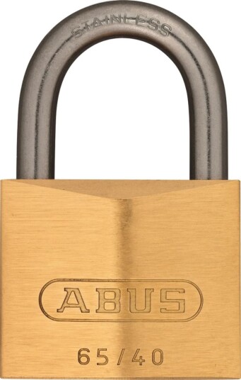 HENGELÅS 65IB/40 FG KL1 6 40mm MESSING RUSTFRI BØYLE SV ABUS HENGELÅS 65IB/40 FG KL1 6 40mm MESSING RUSTFRI BØYLE SV ABUS