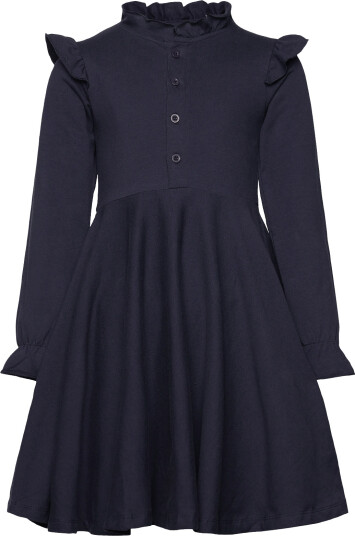 Geggamoja Flounce Collar Dress   Navy   62/68