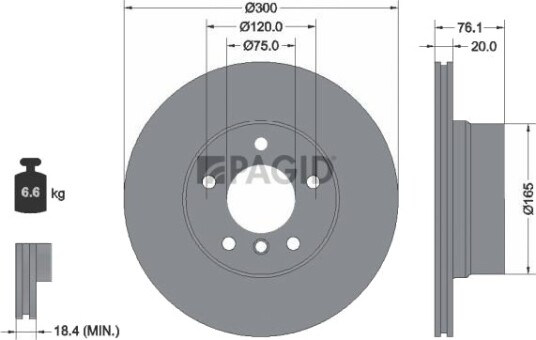 PAGID 54995NC Bremseskive