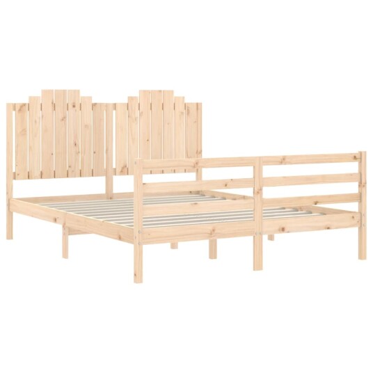 vidaXL Sengeramme med hodegavl 160x200 cm heltre 8720845993610