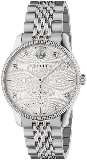 Gucci Herreklokke YA126354 G Timeless Hvit/Stål Ø40 mm Gucci Herreklokke YA126354 G Timeless Hvit/Stål Ø40 mm