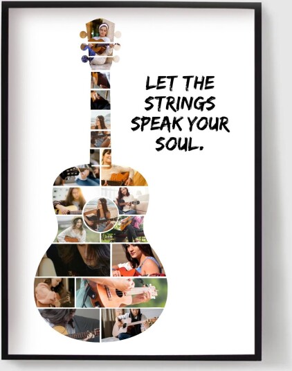 Personalisert Plakat Gitar Fotokollasj