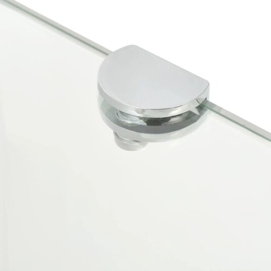 vidaXL Hj?rnehyller 2 stk med kromst?tter klart glass 25x25 cm vidaXL Hj?rnehyller 2 stk med kromst?tter klart glass 25x25 cm