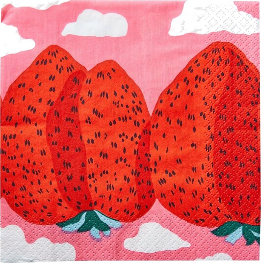 Marimekko by Havi Marimekko Napkin Mansikkavuoret   Pink   24X24CM