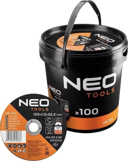 Neo Tools Kappeskive For Metall/Inox 125 X 1,0 X 22,2Mm, 41 A60-S-Bf, 100 Stk. Produsert I Polen