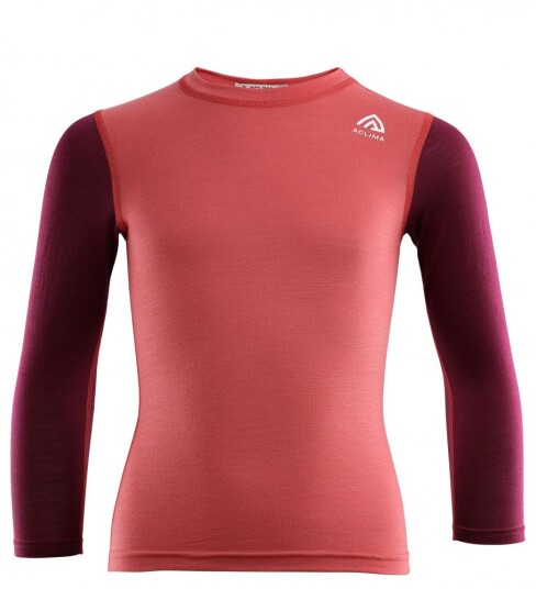 Aclima  Kids Lightwool Crewneck   320 Baked Apple/Zinfandel 100