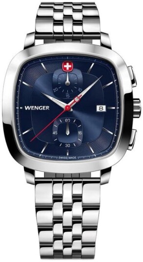 Wenger Herreklokke 01.1933.103 Vintage Blå/Stål