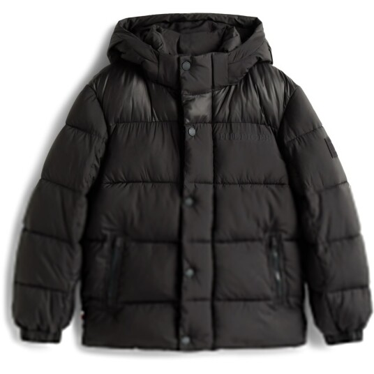 Tommy Hilfiger Black Matt Og Shine Embossed Jakke 16 år Tommy Hilfiger Black Matt Og Shine Embossed Jakke 16 år