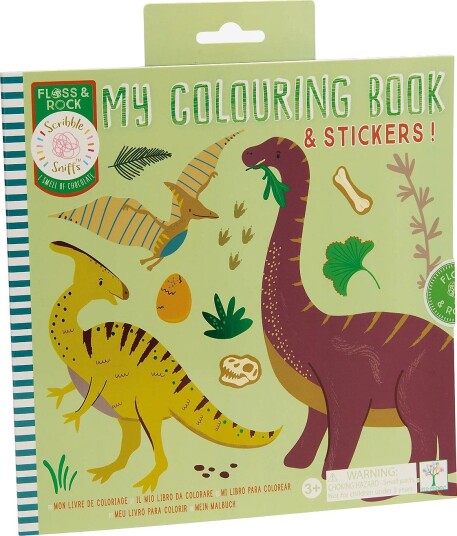 Floss & Rock My Colouring Book Dino GREEN 28X22X1