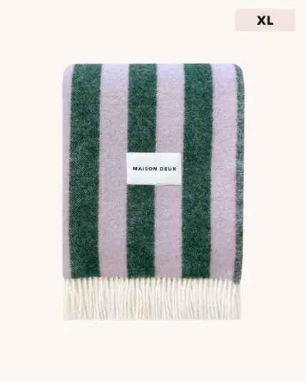 Maison Deux Candy Wrap XL Pledd Lilla/Grønn