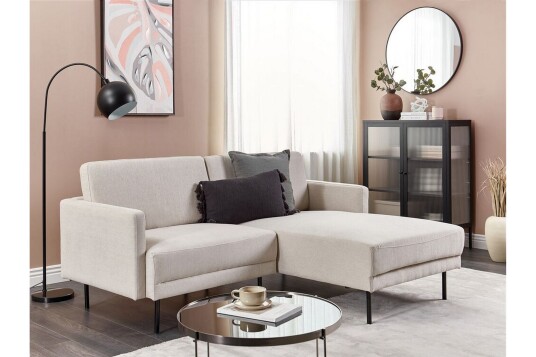 Deajna Hjørnesofa 2 seter Beige/Svart